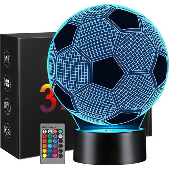 Soccer Gifts for Kids Night Light, Linakx Dimmable LED NightLight, 3D Optical - Picture 1 of 6
